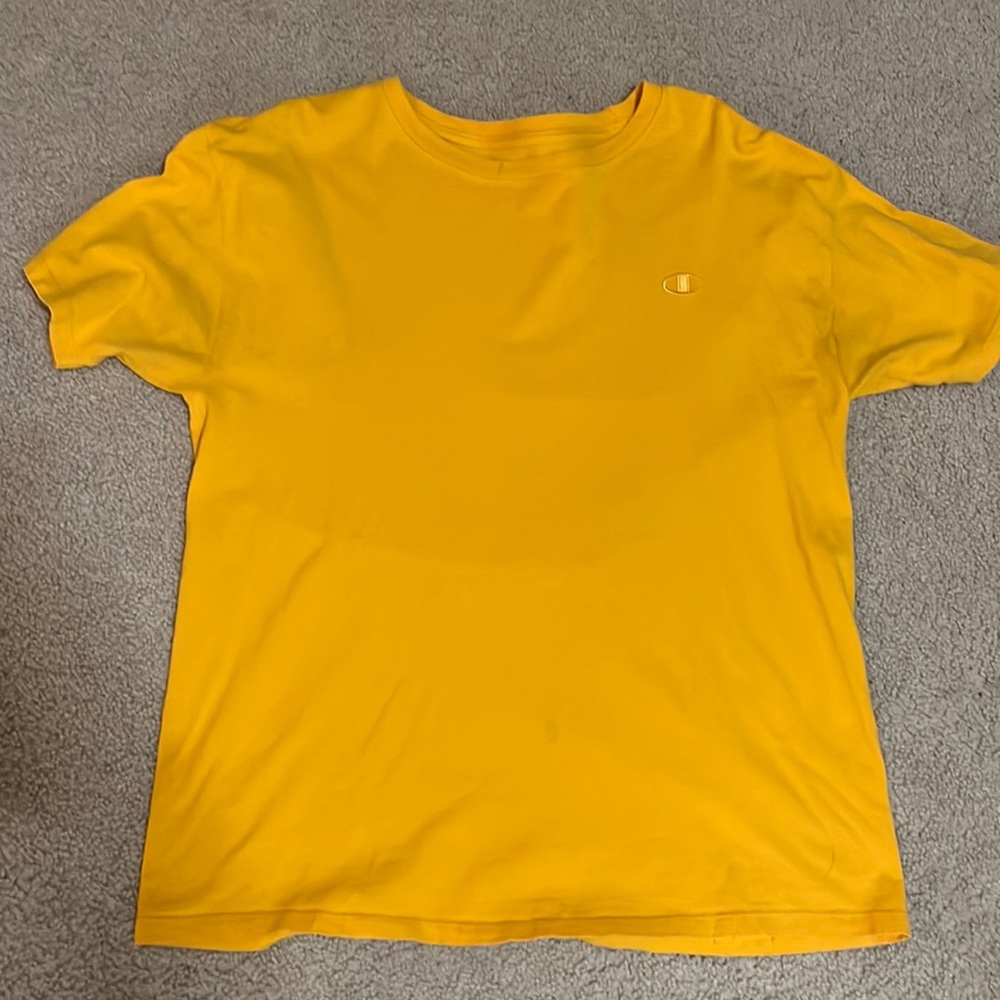 Champion Short Sleeve Shirt, Medium, Yellow/Gold Color